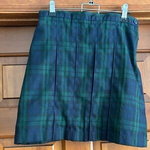 Land’s End Classic Navy Evergreen Plaid School Uniform Skirt Girls